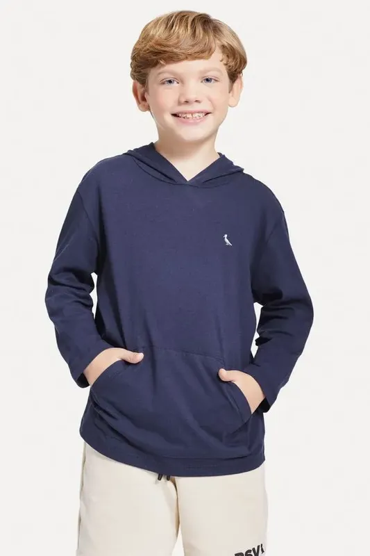 Hoodie Mini Canguru Suspiro Pp Bordado Marinho - 02