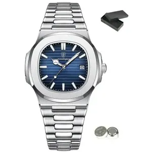 Relógio Masculino Poedagar Prata e Azul 613 J-BI