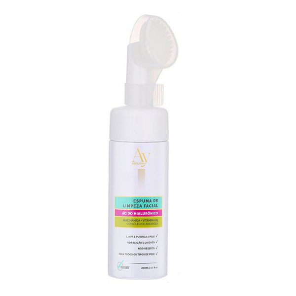 Espuma Limpeza Facial Abouthy Com Válvula 200ml ESP LIMPEZA FACIAL ABOUTHY C/ VALVULA 20
