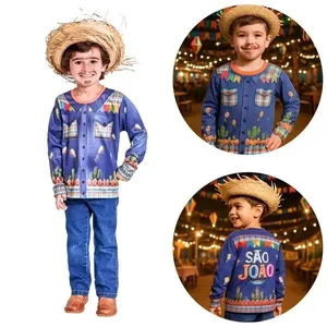 Camisa Infantil São João Caipira Festa Junina Color Jeans Tamanho g Poliéster Anjo Fantasias Camisa Infantil São João Caipira Festa Junina Tamanho g Poliéster Anjo Fantasias