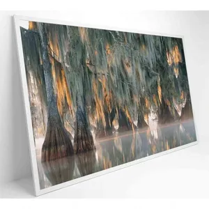 Quadro árvores De Ciprestes No Lago Martin Medidas 60x40 Cm Tipo De Impressão Vidro Acrílico