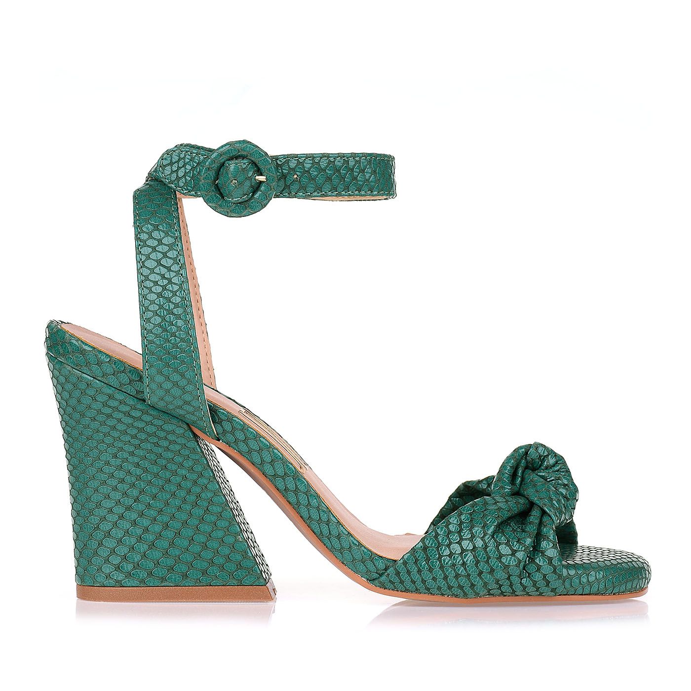Sandália Salto Bloco Knot
