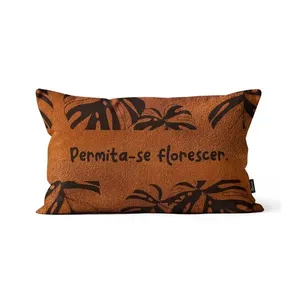 Capa Almofada Frase Floral Bouclê 30x50cm FLB08 - Tuti Gottô