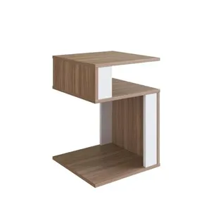 Mesa De Canto Lateral Para Apoio Com Nichos Montana Branco