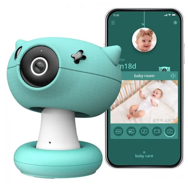 Babá Eletrônica Monitor com Câmera Full HD Compativel com Alexa com Detecção de Choro, Movimento e Temperatura, PIXSEE SC PIXM01, Verde 110v