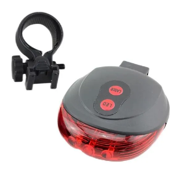 Lanterna Traseira para Bicicleta com Led e Laser Faixa de Segurança 5 Modos Impermeável Preto Yeet Lanterna Traseira para Bike com Led e Laser Faixa de Segurança Impermeável Preto Yeet