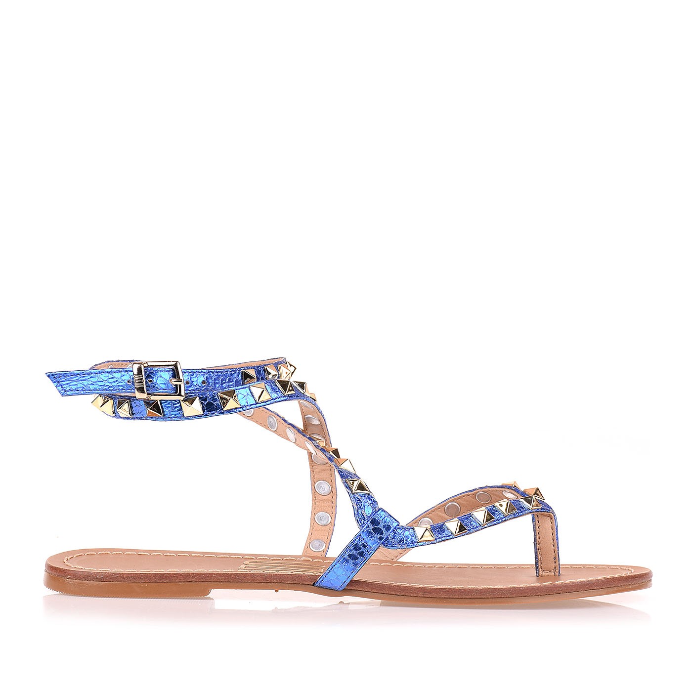 Rasteira Metal Serpente Azul