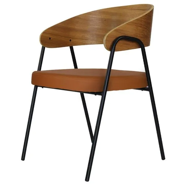Poltrona Aero Cadeira Decorativa Com Apoio Caramelo Overseas Caemmun Caramelo