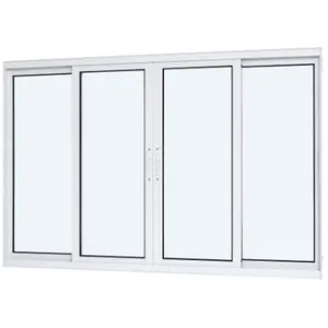 Janela de Alumínio 04 folhas Master Com Fecho Branca - 100x150