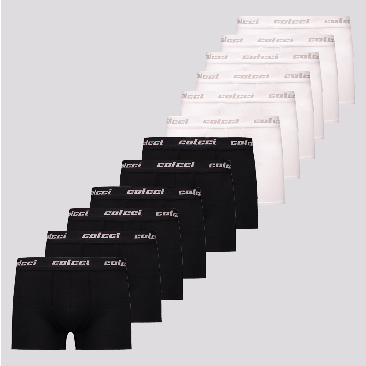Kit de 12 Cuecas Boxer Colcci Preta e Branca