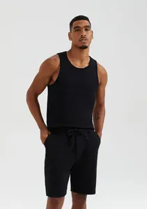Bermuda Básica Masculina Reta Em Moletom - Preto M