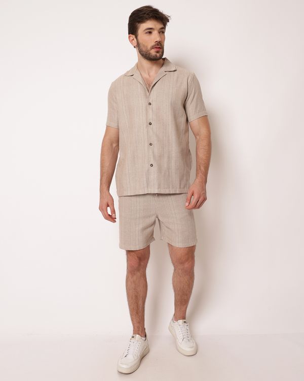 Bermuda Masculina Reta Texturizada Marrom G