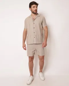 Bermuda Masculina Reta Texturizada Marrom M