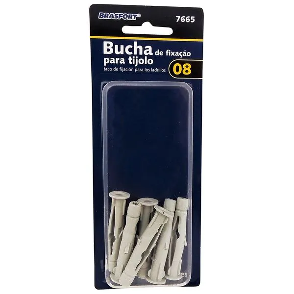 Bucha de Fixação 08 para Tijolo Baiano 6 Unidades 7665 - Brasfort