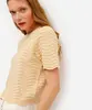 blusa de tricot texturizada bege GG