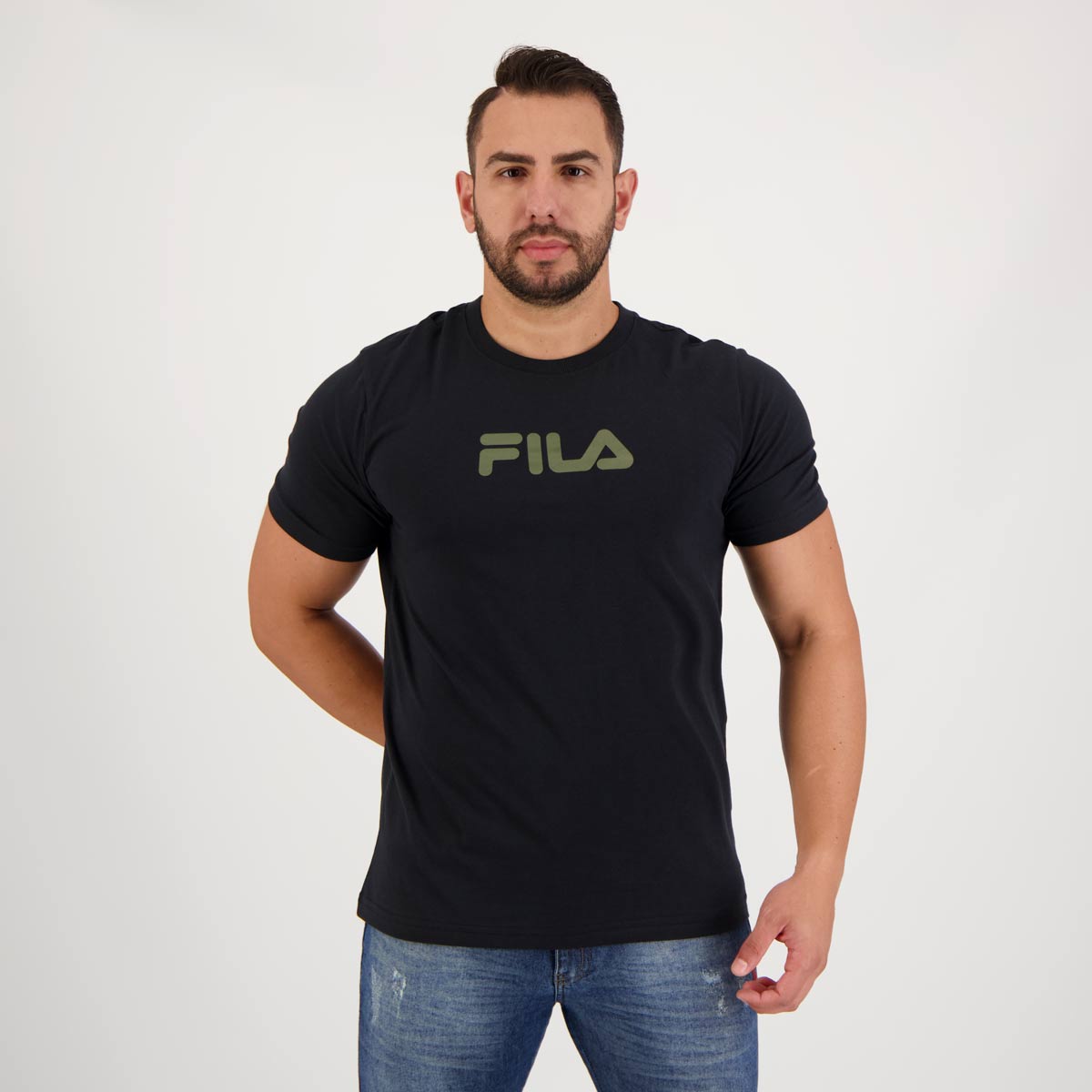 Camiseta Fila Letter Midi Preta