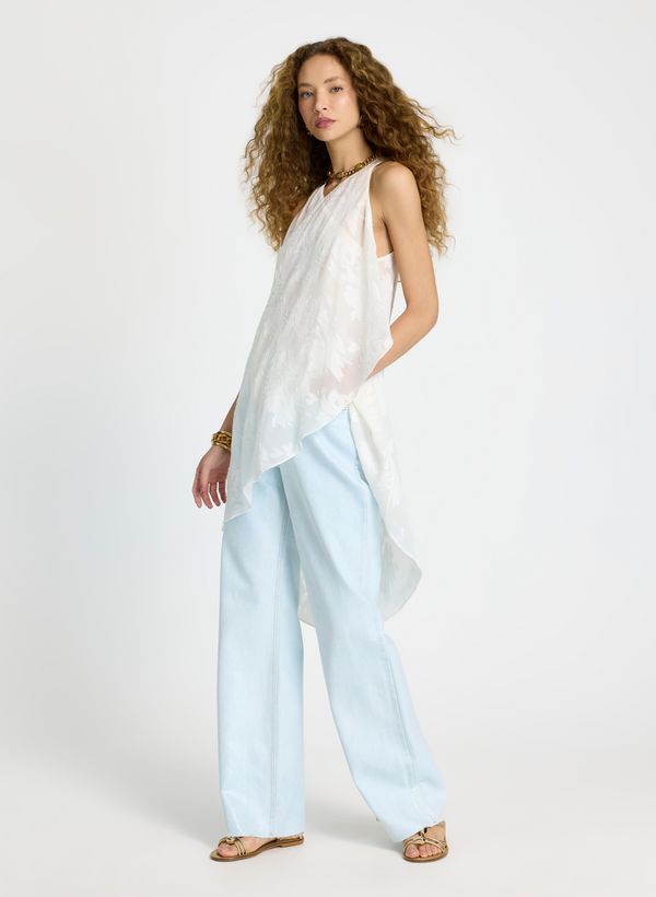 Calça Le Lis Maria Foil Pantalona Jeans Feminina 40