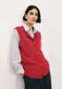 Colete Feminino Em Tricô Leve - Vermelho M