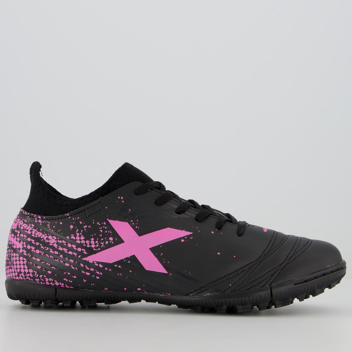 Chuteira Oxn Spartak 3 Neo Society Preta e Rosa
