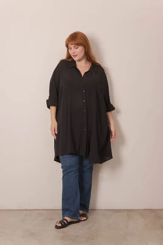 Chemise Ella Plus Size Preto-EXG