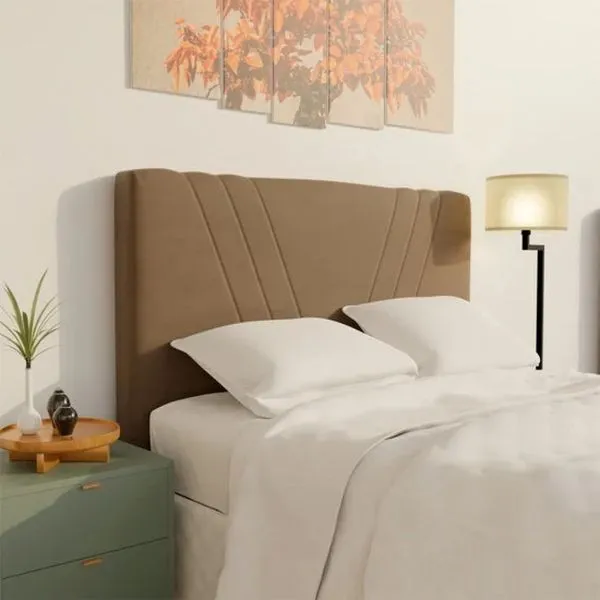 Cabeceira de Casal Styllus Vitória, para Colchão de 138 cm Veludo Marrom