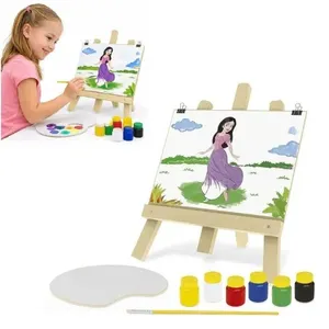 Kit de Pintura Infantil Princesas Cavalete Branca de Neve Educativo com Tela Tinta Guache Pincel e Paleta Yeet Kit de Pintura Infantil Princesas Cavalete Branca de Neve Educativo com Tintas Guache e Acessórios