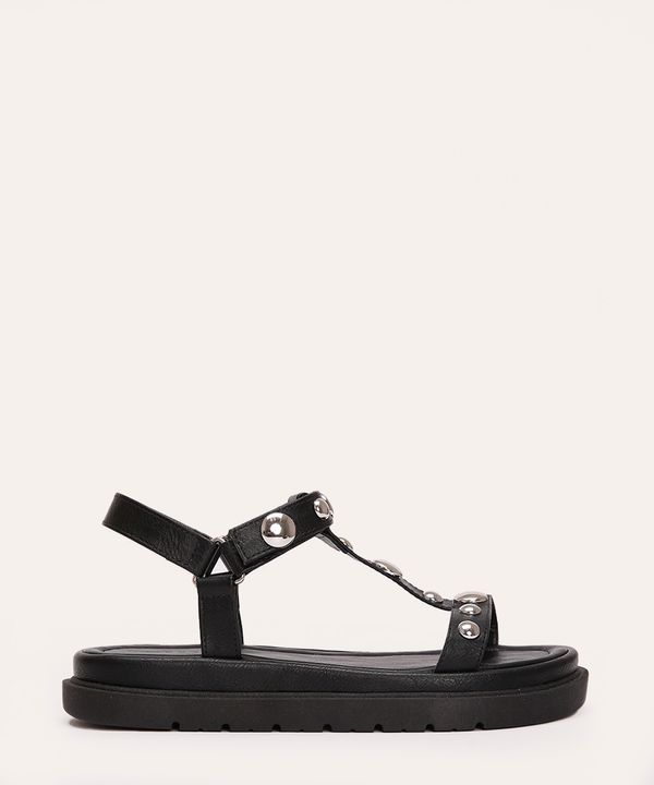 rasteirinha flatform tratorada com tachas oneself preto 34