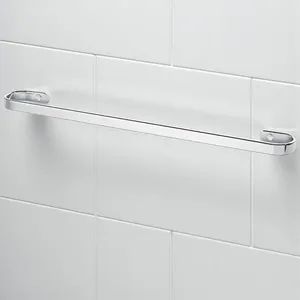 Porta Toalha de Banho 60cm em Alumínio Polido 4mm Resistente à Maresia Prata Casah Porta Toalha Banho 60cm Alumínio Polido 4mm Maresia Prata Casah