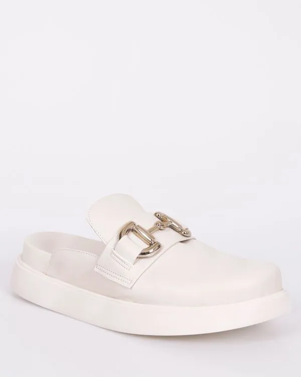 Mule Feminino Vizzano Pelica Com Aviamento Metálico Branco 37