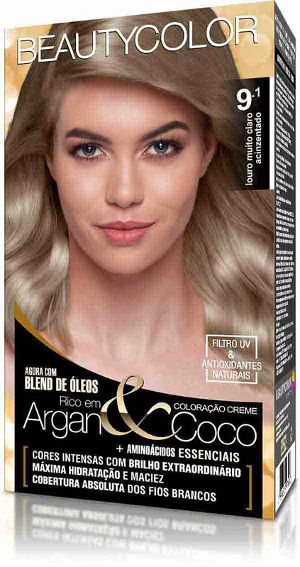 Tintura BeautyColor Kit 9 1 Louro Muito Claro Acinzentado TINT BEAUTY COLOR KI