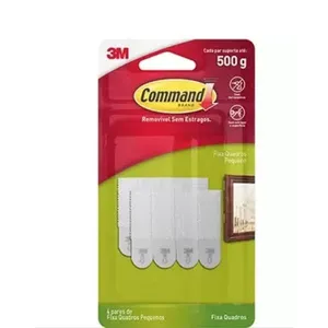 Fecho Adesivo para quadros pequeno 8 peças plástico branco 3M Command™