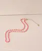 Colar de Strass Curto Rosa Único