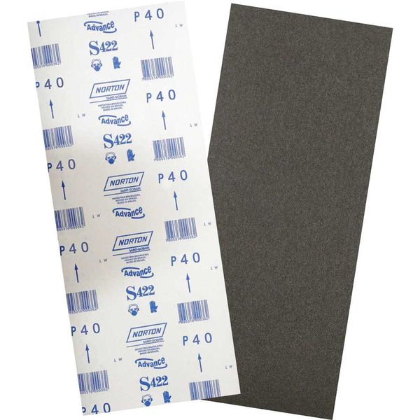 Lixa folha grão 40 S422 305 x 750 mm para assoalho de madeira 05539503313 NORTON