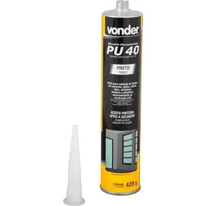 Selante de poliuretano PU40 preto 420g (embalagem com 12 unidades) VONDER