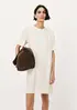 Vestido Curto Em Viscose Creponada - Creme XG
