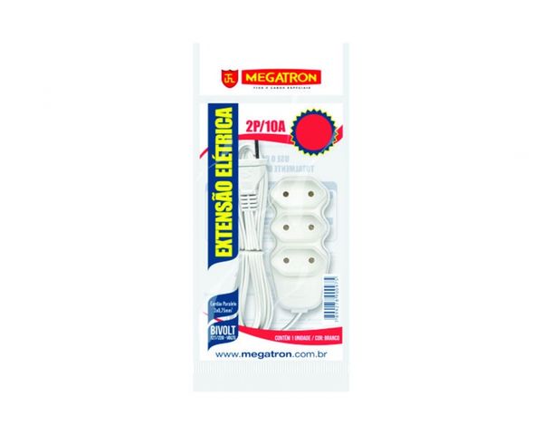 Extensao Megatron Par Bipolar Biv 10M 2X0,75Mm Br