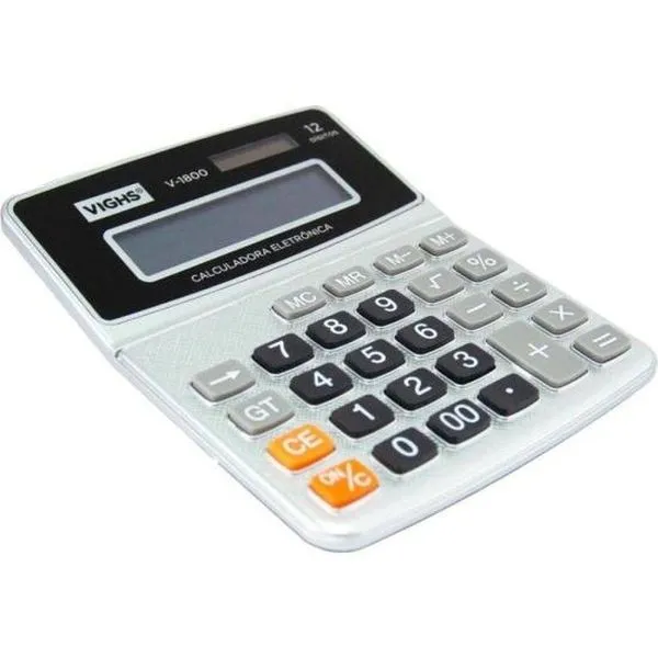 Calculadora Mesa Vighs V-1800 12 Dígitos Prata
