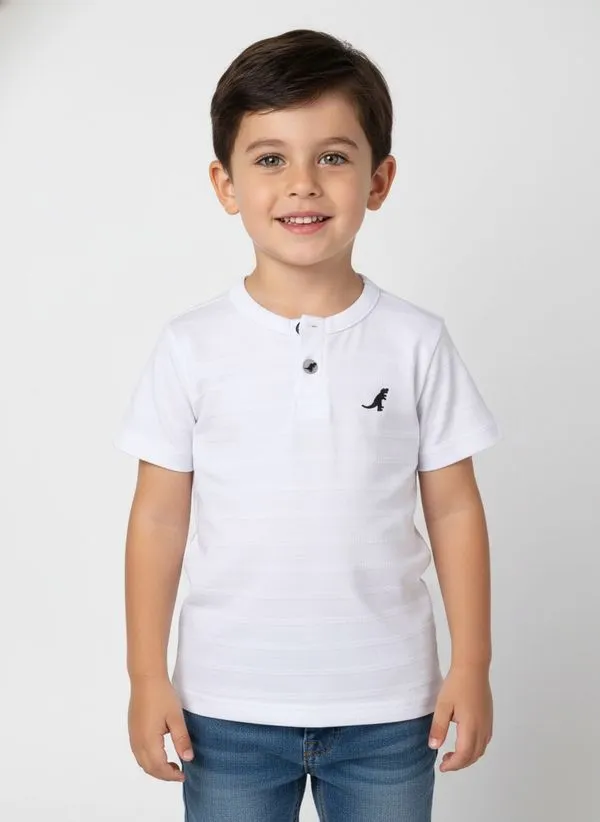Camiseta Manga Curta Infantil Para Menino - BRANCO 3