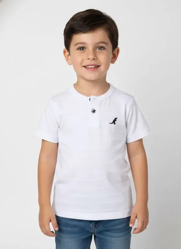 Camiseta Manga Curta Infantil Para Menino - BRANCO 3