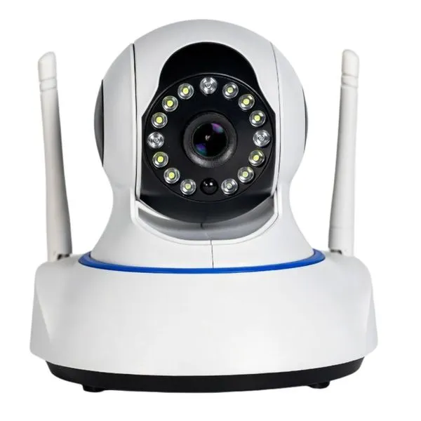 Câmera de Segurança Wifi PTZ de Mesa MDM Câmera Pan Tilt com 2 Antenas Hd Visão Noturna 10m e Áudio Bidirecional Câmera de Segurança Wifi PTZ de Mesa MDM Pan Tilt com 2 Antenas Hd Visão Noturna e Alertas no App