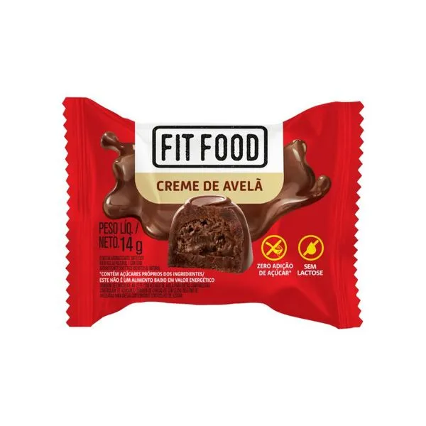 Bombom Fit Food Creme de Avelã Zero Lactose 14g BOMBOM FIT FOOD CREME DE AVELA ZERO LACT