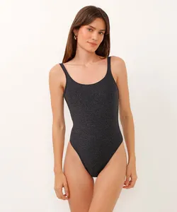 maiô regata com lurex proteção uv preto P