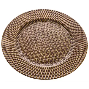 Sousplat Rattan Royal, Material PP, 33cm, Castanho - 61451