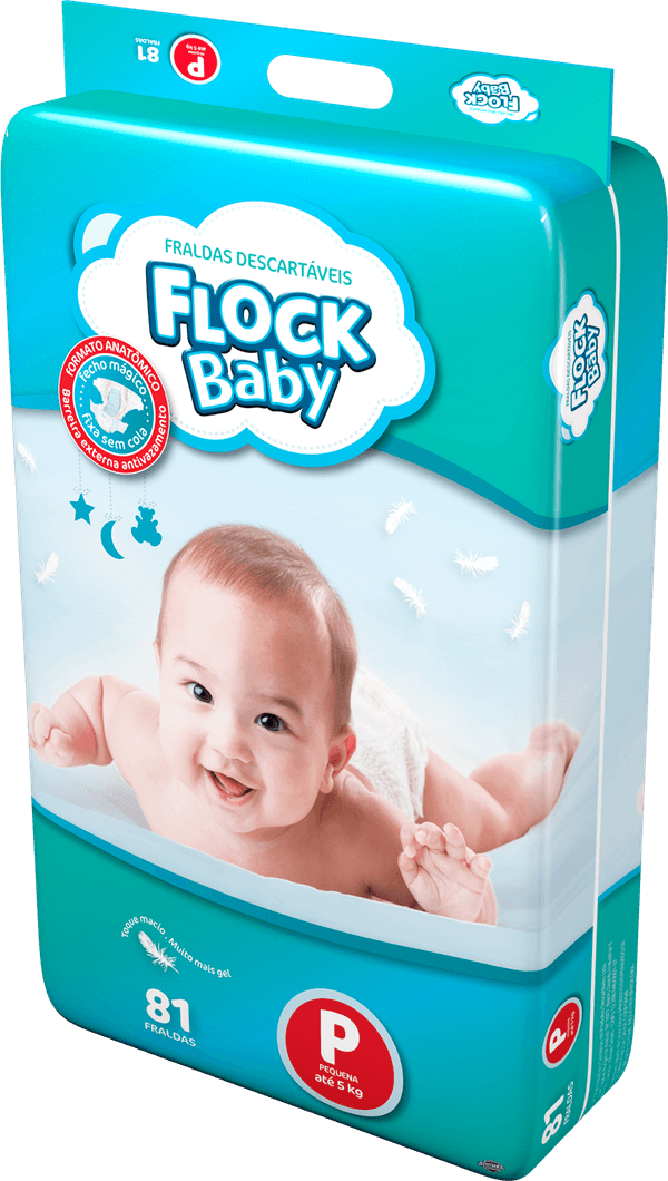 Fralda Flock Baby Hiper Tamanho P Com 81 Unidades