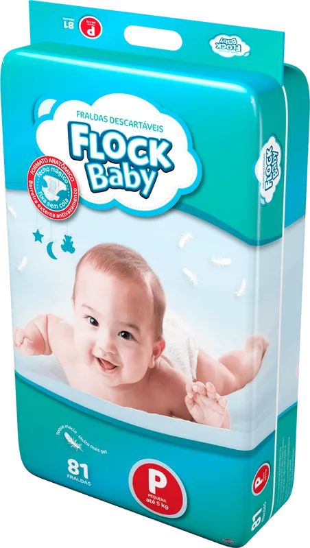 Fralda Flock Baby Hiper Tamanho P Com 81 Unidades