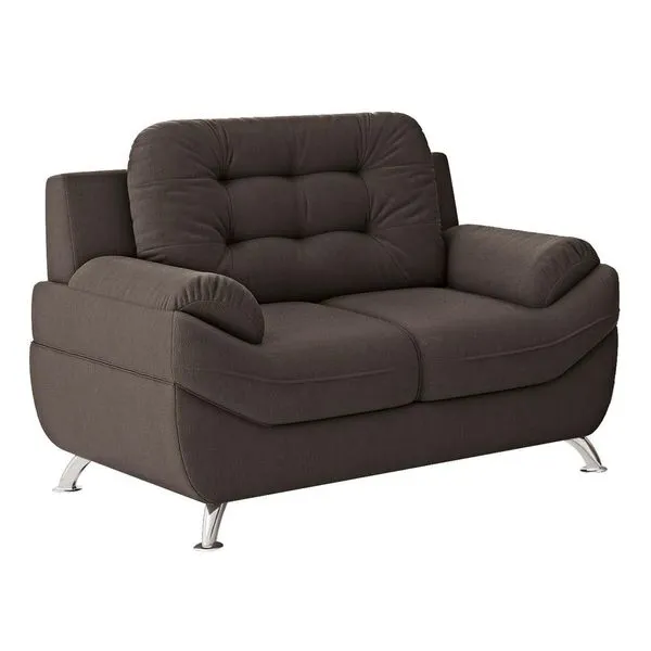 Sofá 2 Lugares Linoforte em Tecido Suede 150 cm de largura Mercury Marrom