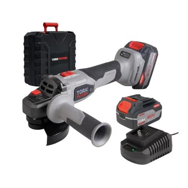 Esmerilhadeira Angular 125mm a Bateria 20V Motor Brushless com Controle de Velocidade Tork Brasil Esmerilhadeira Angular 125mm a Bateria 20V Motor Brushless com Partida Suave Tork Brasil