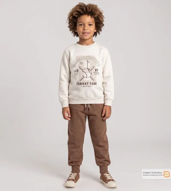 Conjunto Moletom Baseball Marrom - 10