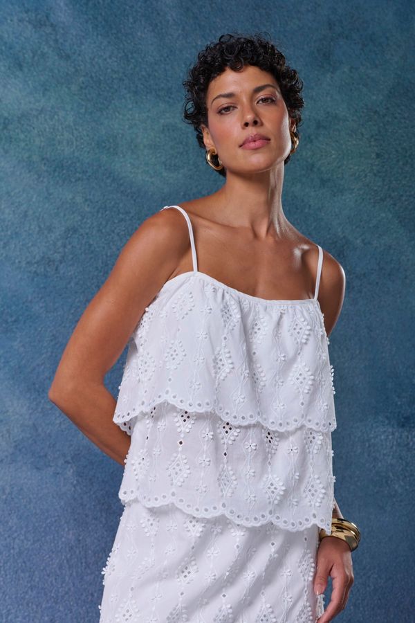 BLUSA LAISE GEOMETRIC FLOWER OFF WHITE - 38