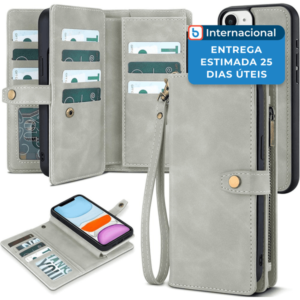 Capinha para iPhone 11 Twohead Magnética com Porta-Cartões Cinza A-MBI